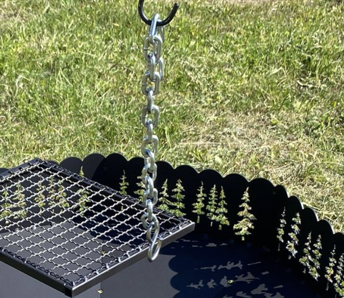 Grozāms katla turētājs ugunskura vietai