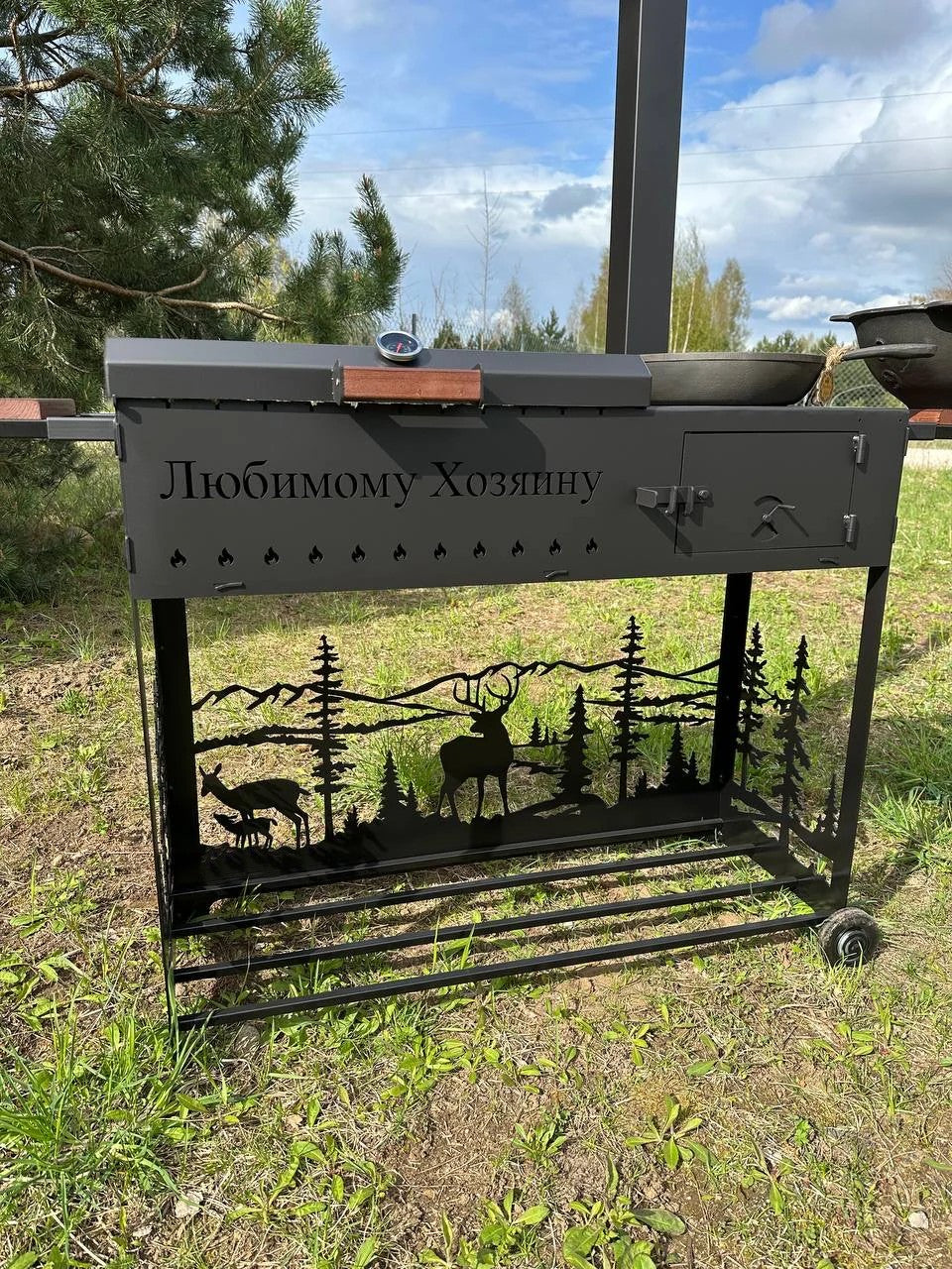 Stacionarios grilis ir krosnelė 100x35cm
