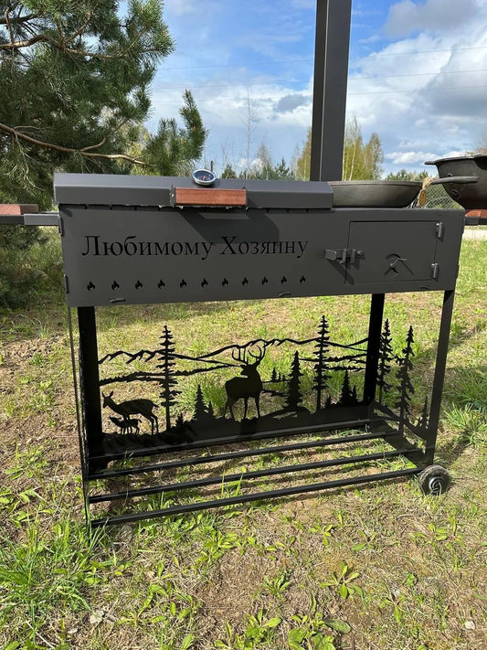 Stacionarios grilis ir krosnelė 100x35cm