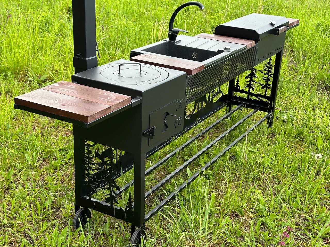 Grilis, krosnelė ir kriauklė 3in1